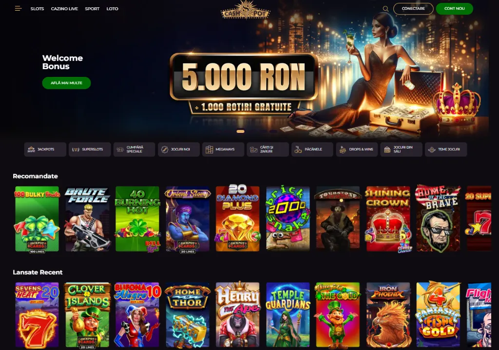 CashPot Casino Website